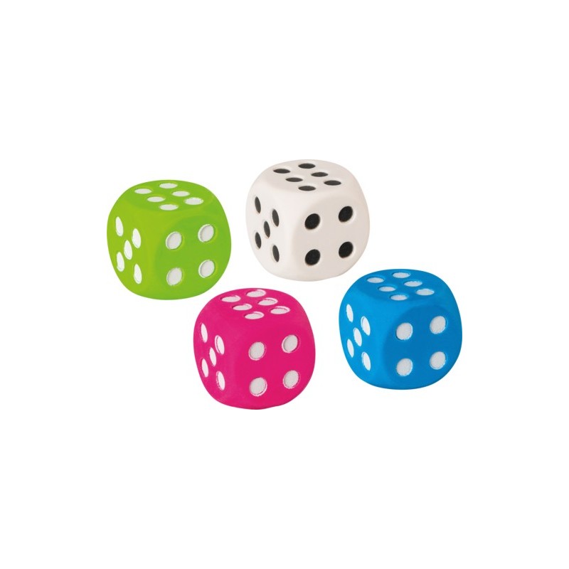 Wrfel goma Azul  Verde  Rosa  Blanco 4 pieza(s)