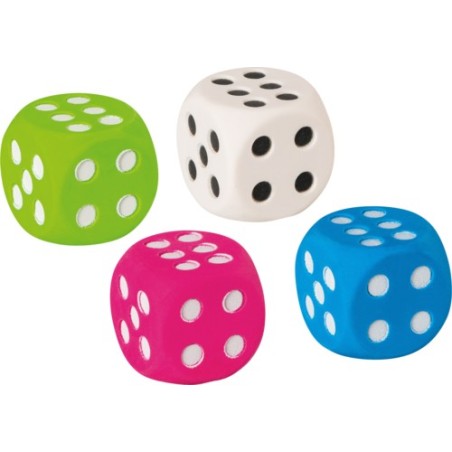 Wrfel goma Azul  Verde  Rosa  Blanco 4 pieza(s)