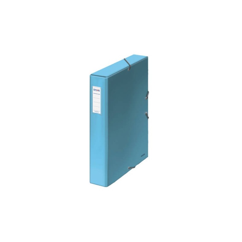 CAJAS DE PROYECTOS CARTN FORRADO LOMO DE 5 CM AZUL CLARO CON ETIQUETA 245X350X50 DOHE 10360