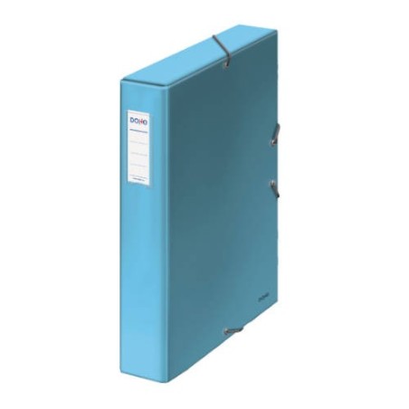 CAJAS DE PROYECTOS CARTN FORRADO LOMO DE 5 CM AZUL CLARO CON ETIQUETA 245X350X50 DOHE 10360