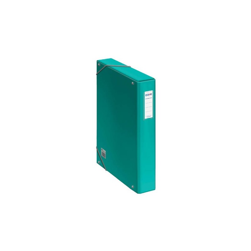 CAJAS DE PROYECTOS CARTN FORRADO LOMO DE 5 CM VERDE CLARO CON ETIQUETA 245X350X50 DOHE 10361