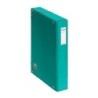 CAJAS DE PROYECTOS CARTN FORRADO LOMO DE 5 CM VERDE CLARO CON ETIQUETA 245X350X50 DOHE 10361