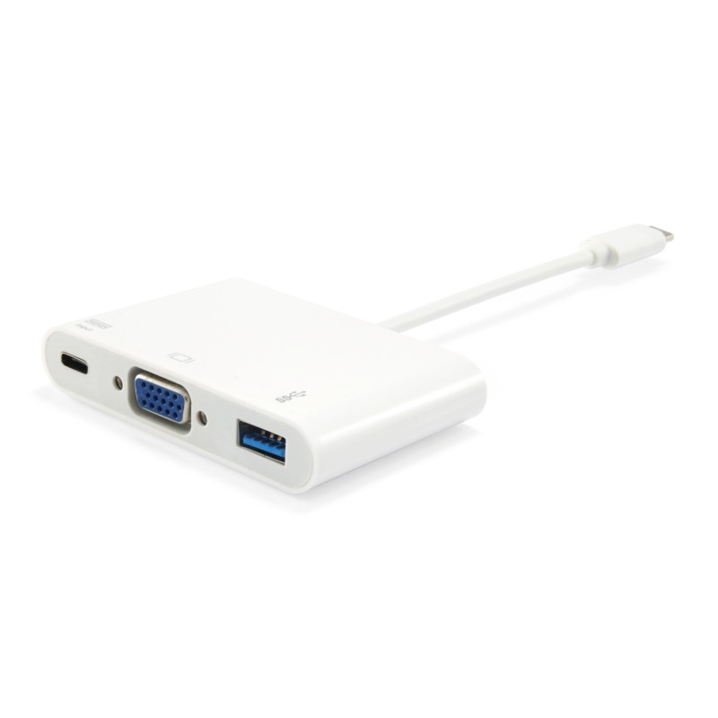 Adaptador USB-C a VGA (HD15)  USB-A  60W USB PD