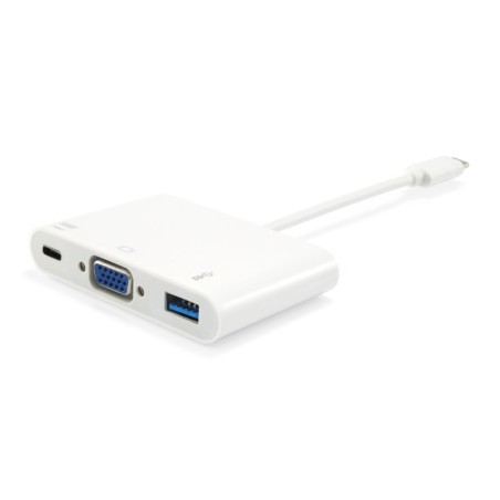 Adaptador USB-C a VGA (HD15)  USB-A  60W USB PD