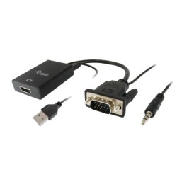 119038 adaptador de cable de vdeo 0 2 m VGA (D-Sub) + 3 5mm DVI-D + USB Negro