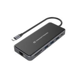 DONN15G base para porttil y replicador de puertos Almbrico USB 3.2 Gen 1 (3.1 Gen 1) Type-C Gris