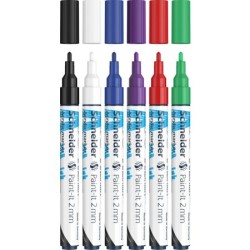 Paint-It marcador 6 pieza(s) Punta redonda Negro  Azul  Verde  Prpura  Rojo  Blanco