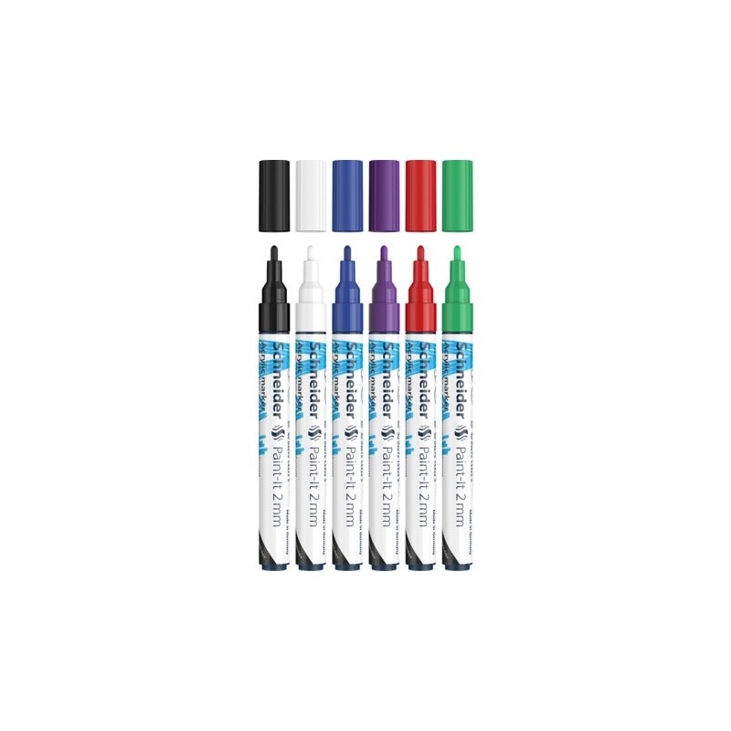 Paint-It marcador 6 pieza(s) Punta redonda Negro  Azul  Verde  Prpura  Rojo  Blanco
