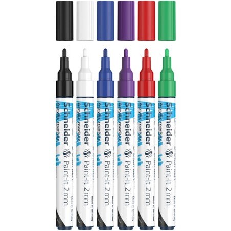 Paint-It marcador 6 pieza(s) Punta redonda Negro  Azul  Verde  Prpura  Rojo  Blanco