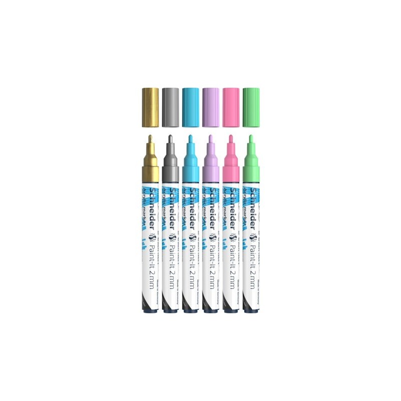 Paint-It marcador 6 pieza(s) Punta redonda Oro  Azul claro  Verde claro  Rosa claro  Prpura  Plata