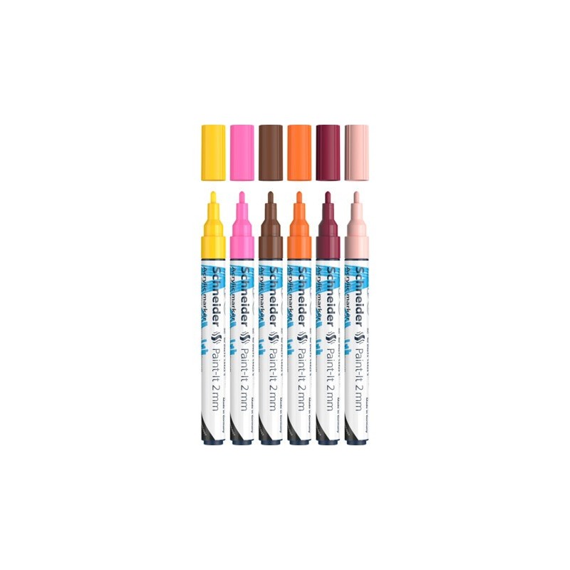 Paint-It marcador 6 pieza(s) Punta redonda Beige  Burdeos  Marrn  Naranja  Rosa  Amarillo