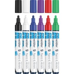 Paint-It marcador 6 pieza(s) Punta redonda Negro  Azul  Verde  Prpura  Rojo  Blanco