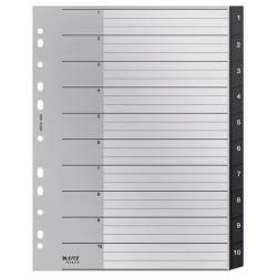 12080000 lengeta de ndice Separador numrico con pestaa Polipropileno (PP) Negro  Blanco