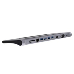 DOCKUSBC11 base para porttil y replicador de puertos Almbrico USB 3.2 Gen 1 (3.1 Gen 1) Type-C Plata