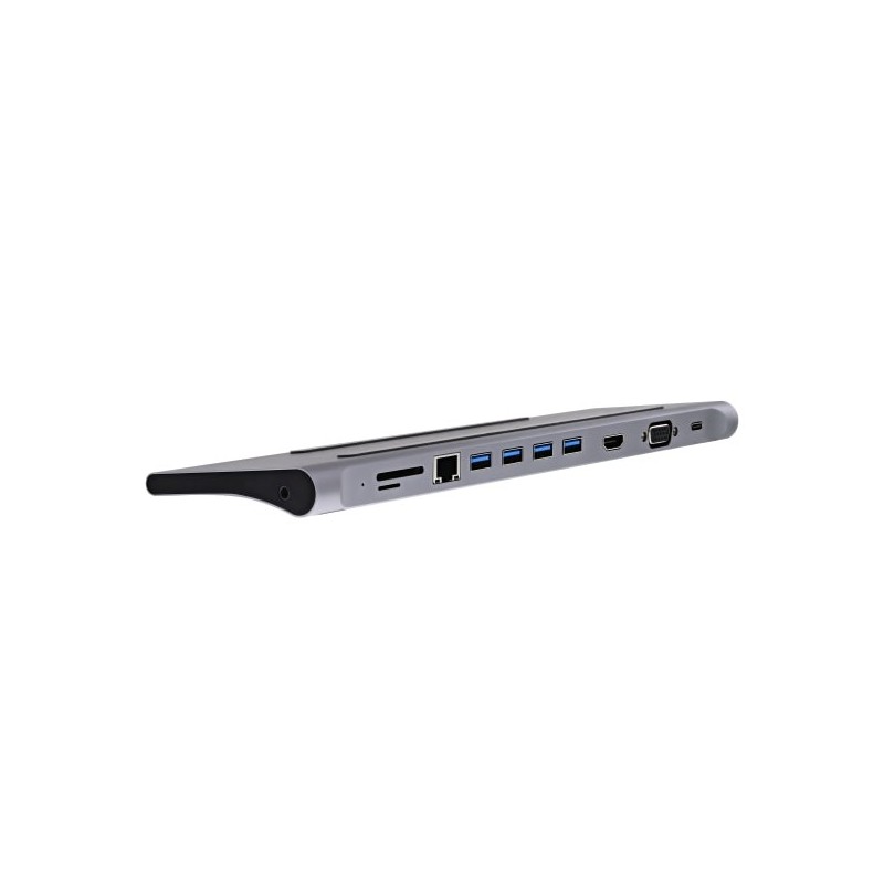 DOCKUSBC11 base para porttil y replicador de puertos Almbrico USB 3.2 Gen 1 (3.1 Gen 1) Type-C Plata