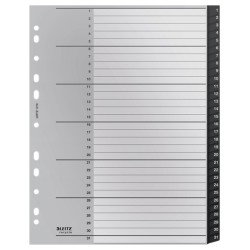 12180000 lengeta de ndice Separador numrico con pestaa Polipropileno (PP) Negro  Blanco