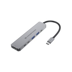 DONN33G base para porttil y replicador de puertos Almbrico USB 3.2 Gen 1 (3.1 Gen 1) Type-C Plata