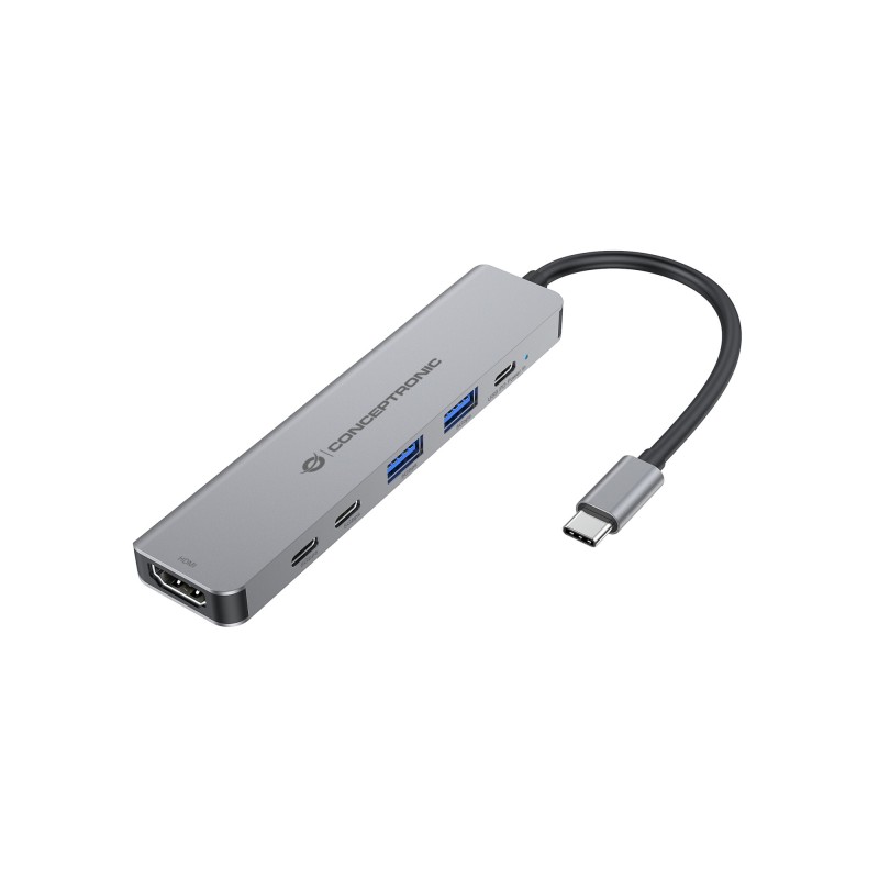 DONN33G base para porttil y replicador de puertos Almbrico USB 3.2 Gen 1 (3.1 Gen 1) Type-C Plata