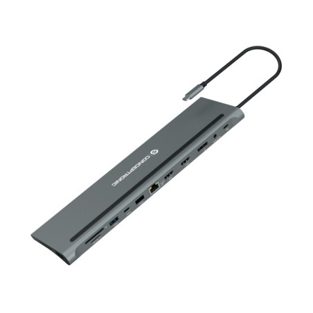 DONN17G base para porttil y replicador de puertos Almbrico USB 3.2 Gen 1 (3.1 Gen 1) Type-C Gris