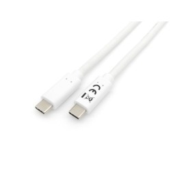 128361 Cable USB 3.2 Gen 1 C a C  M/M   1 0m  PD 60W  5Gbps  Blanco