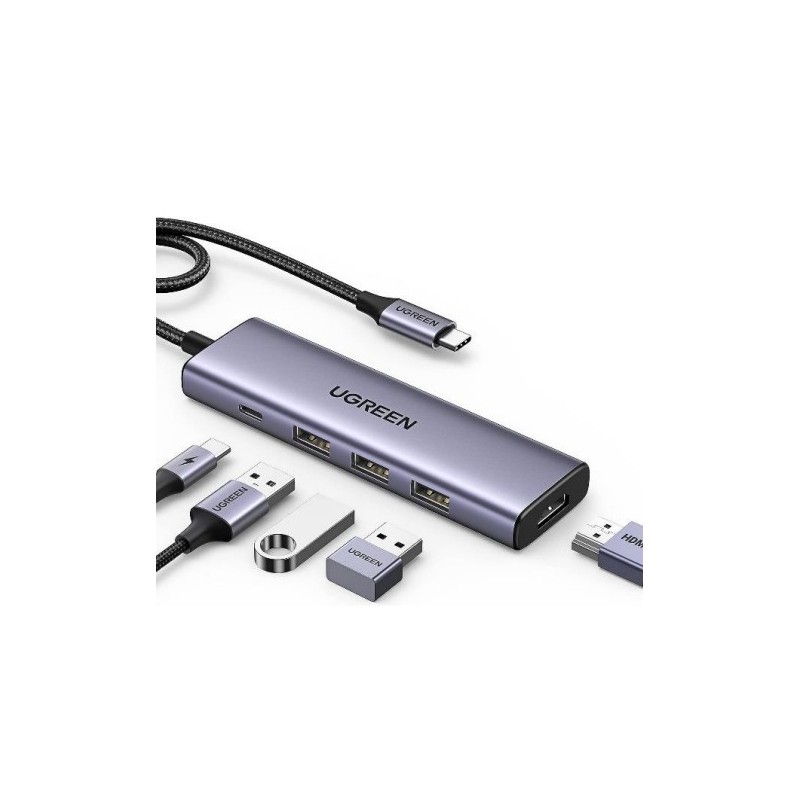 15596 base para porttil y replicador de puertos Almbrico USB 3.2 Gen 1 (3.1 Gen 1) Type-A + Type-C Aluminio