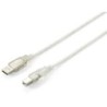 128651 Cable USB 2.0 Tipo A a Tipo B  3 0 m   Plata transparente