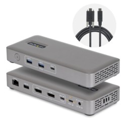 Docking Station USB4 - Sin Controladores - 4K 144Hz Doble para Mac y Windows - Docking Station Tipo C con DisplayPort - PD 100W 