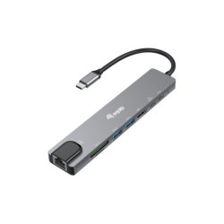 133497 base para porttil y replicador de puertos Almbrico USB Tipo C Negro  Gris