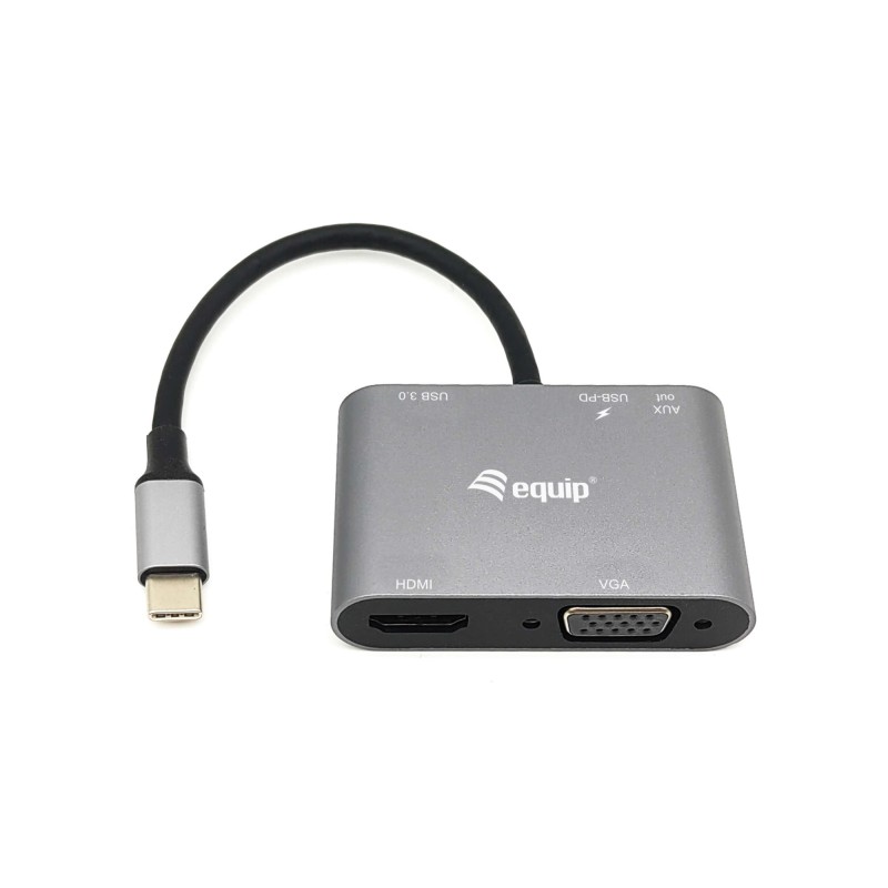 Adaptador multifuncin USB-C 5 en 1  HDMI  VGA (HD15)  PD 100W  USB3.0  AUX