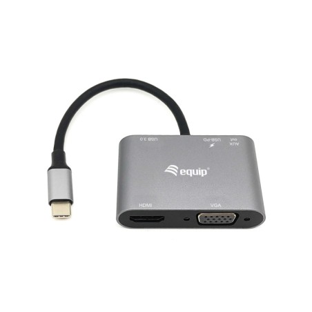 Adaptador multifuncin USB-C 5 en 1  HDMI  VGA (HD15)  PD 100W  USB3.0  AUX