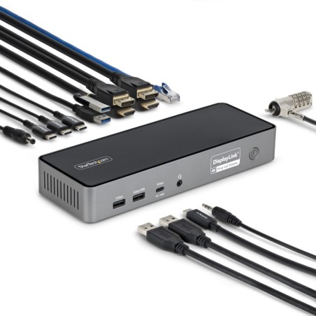 Docking Station Universal USB-C de 3 Pantallas - Docking Station USB Tipo C HDMI DP - PD 140W para Carga de MacBook Pro y Window