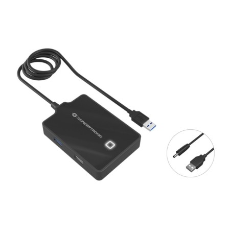 HUBBIES10B base para porttil y replicador de puertos USB 3.2 Gen 1 (3.1 Gen 1) Type-A Negro