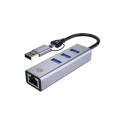 ABBY25G base para porttil y replicador de puertos Almbrico USB 3.2 Gen 1 (3.1 Gen 1) Type-A + Type-C Gris