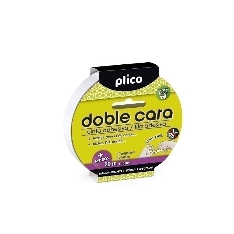 CINTA DOBLE CARA PLICO 15x20 BLANCO