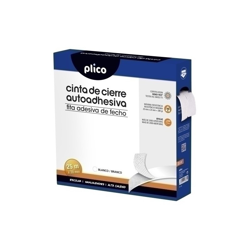 CINTA VELCRO PLICO AUTOADHESIVA 25M BL