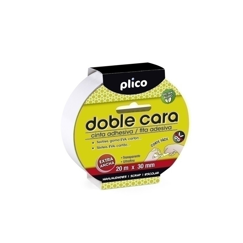 CINTA DOBLE CARA PLICO 20x30 BLANCO