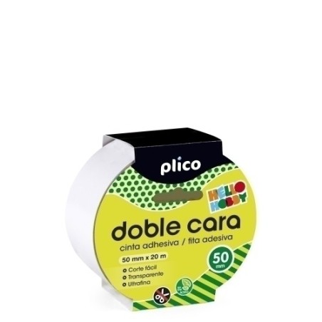 CINTA ADHESIVA DOBLE CARA PLICO rollo 20x50 MAXIMA ANCHURA