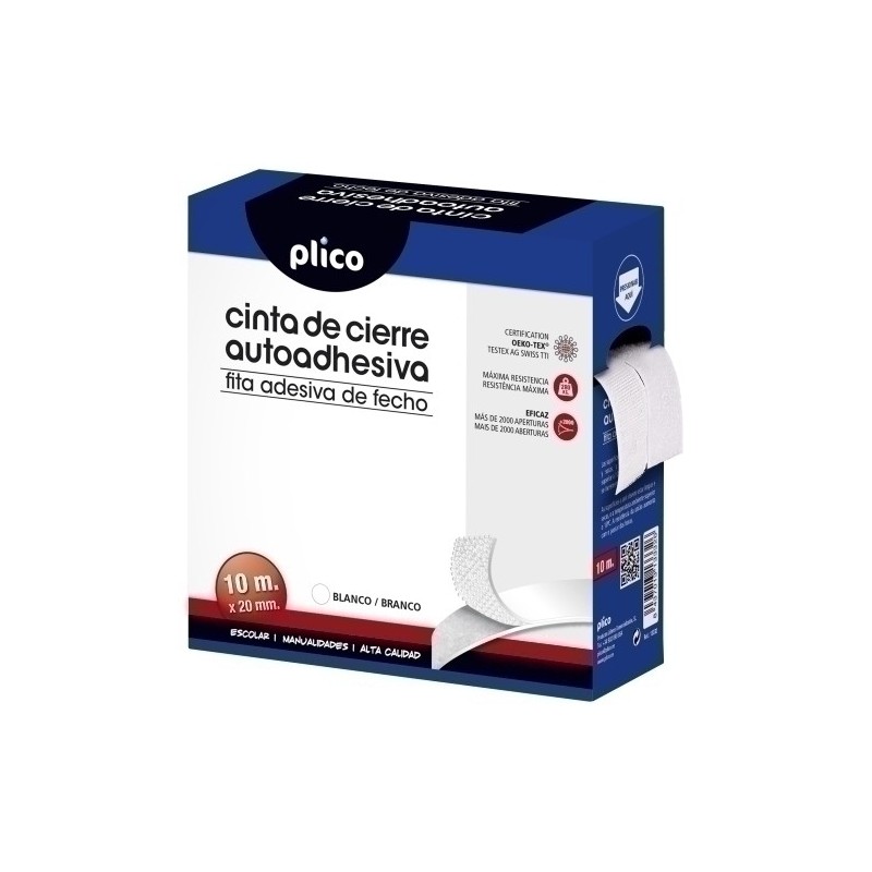 CINTA VELCRO PLICO AUTOADHESIVA 10M BL