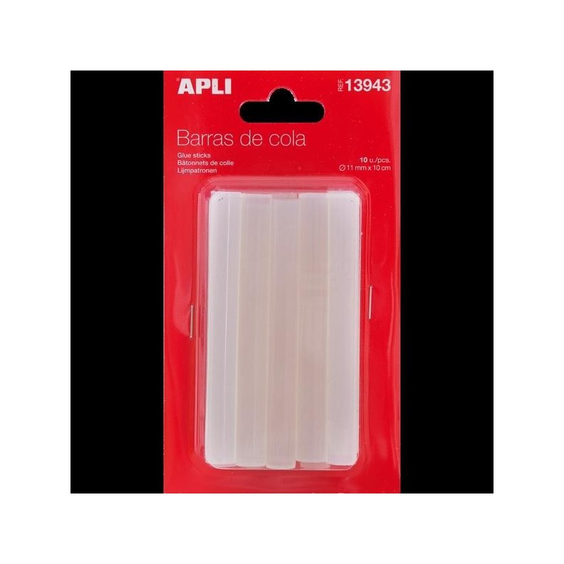 APLI BARRAS ADHESIVAS PARA PISTOLA DE SILICONA CALIENTE 11MM X 10CM 10U