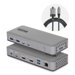 Docking Station USB-C de 2 Monitores HDMI - 4K 60Hz - Red Ethernet de 1Gbps - Dock Multipantalla - PD de 100W para Carga de Port