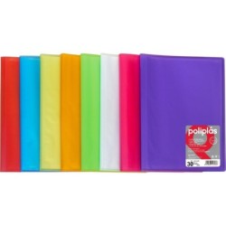 GRAFOPLS CARPETA POLIPLS DE POLIPROPILENO TRANSLCIDO CON 20 FUNDAS SOLDADAS FOLIO FUCSIA