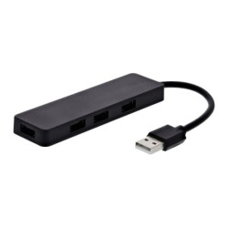 HUBUSBFIRST base para porttil y replicador de puertos Almbrico USB 2.0 Negro