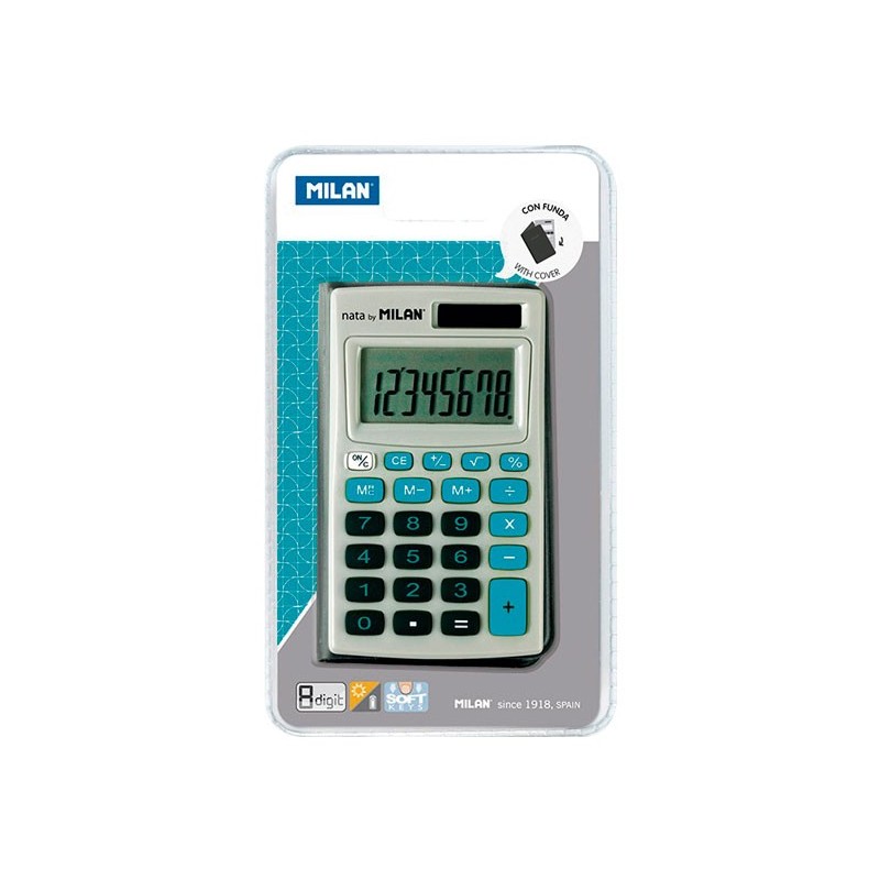 CALCULADORA 8 DIG. FUNDA TECLAS AZ MILAN 150208BBL
