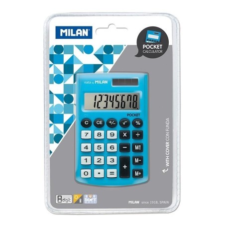 MILAN CALCULADORA AZUL POCKET 8 DIGITOS DUAL BLISTER