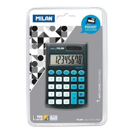 MILAN CALCULADORA NEGRO POCKET 8 DIGITOS DUAL BLISTER