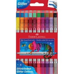 ROTUL.FABER C.DOBLE PUNTA GLITTER CAJA 2 - Pack de 5 unidades