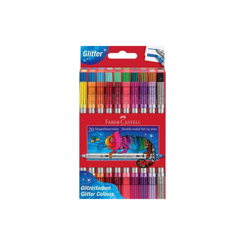 ROTUL.FABER C.DOBLE PUNTA GLITTER CAJA 2 - Pack de 5 unidades