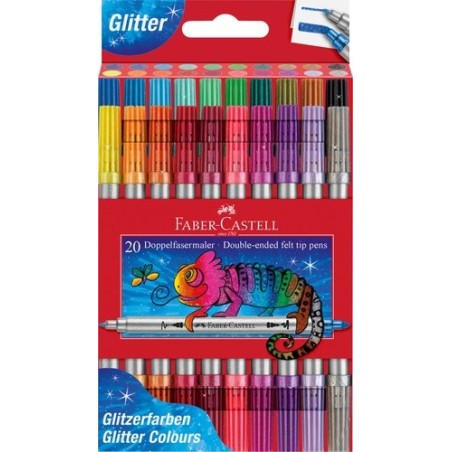 ROTUL.FABER C.DOBLE PUNTA GLITTER CAJA 2 - Pack de 5 unidades