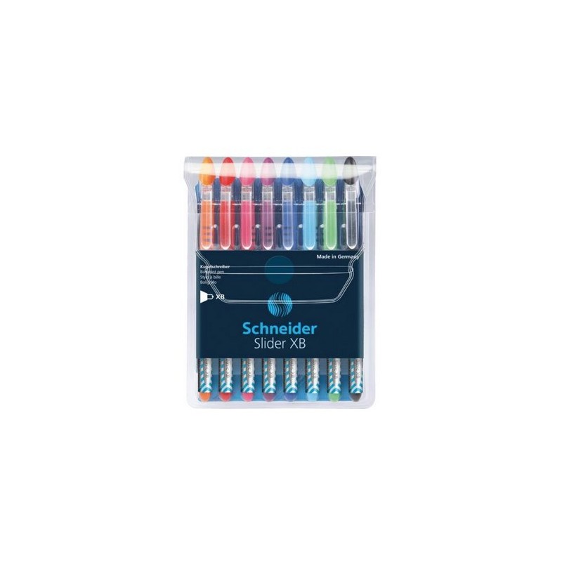 Slider Basic Negro  Azul  Azul claro  Verde claro  Naranja  Rosa  Rojo  Violeta Bolgrafo Extra-grueso 8 pieza(s)
