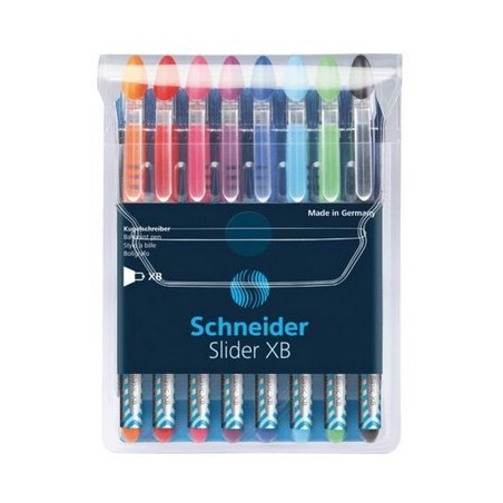 Slider Basic Negro  Azul  Azul claro  Verde claro  Naranja  Rosa  Rojo  Violeta Bolgrafo Extra-grueso 8 pieza(s)